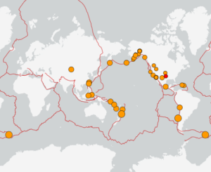 世界最新地震分布(USGS)