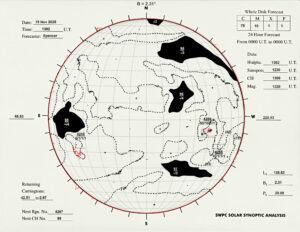 太陽外観図(NOAA)※予報官さんの手書き