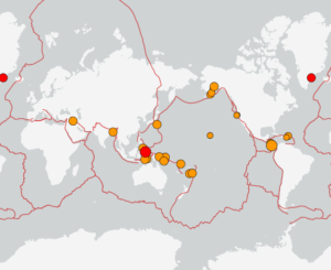 世界最新地震分布(USGS)