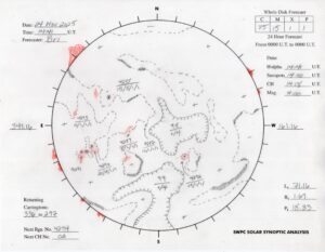 太陽外観図(NOAA)※予報官さんの手書き