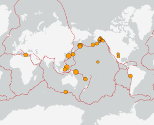 世界最新地震分布(USGS)