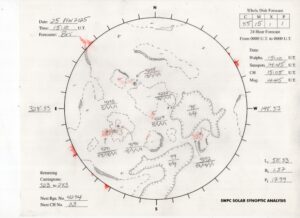 太陽外観図(NOAA)※予報官さんの手書き
