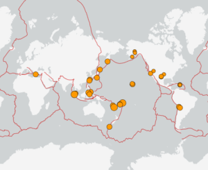 世界最新地震分布(USGS)