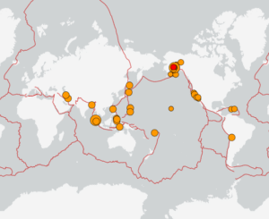 世界最新地震分布(USGS)