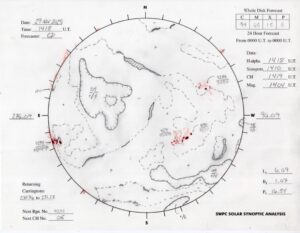 太陽外観図(NOAA)※予報官さんの手書き