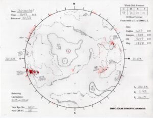 太陽外観図(NOAA)※予報官さんの手書き