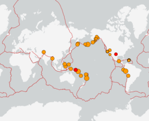 世界最新地震分布(USGS)