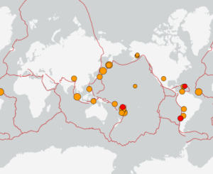 世界最新地震分布(USGS)