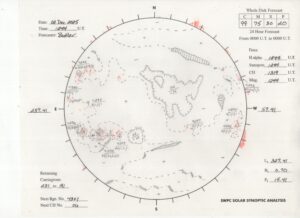太陽外観図(NOAA)※予報官さんの手書き
