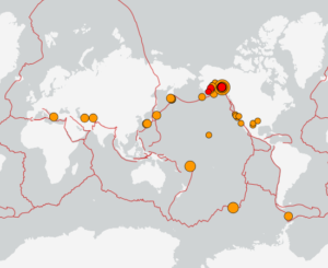 世界最新地震分布(USGS)