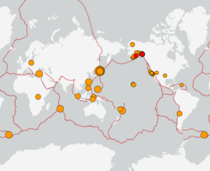 世界最新地震分布(USGS)