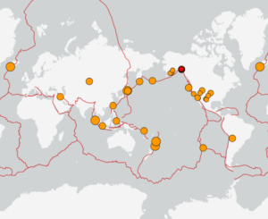 世界最新地震分布(USGS)