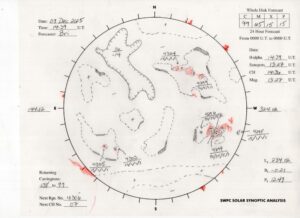 太陽外観図(NOAA)※予報官さんの手書き