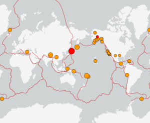 世界最新地震分布(USGS)