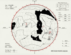 太陽外観図(NOAA)※予報官さんの手書き