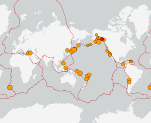 世界最新地震分布(USGS)
