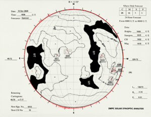 太陽外観図(NOAA)※予報官さんの手書き