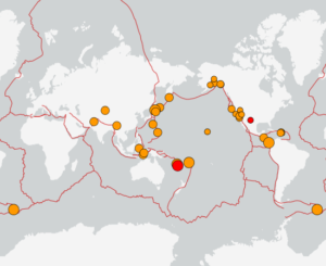 世界最新地震分布(USGS)