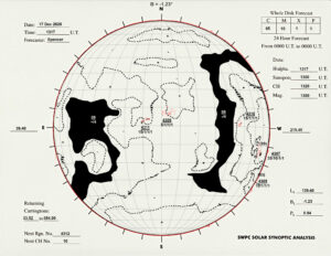 太陽外観図(NOAA)※予報官さんの手書き