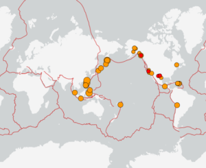 世界最新地震分布(USGS)