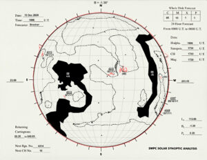 太陽外観図(NOAA)※予報官さんの手書き