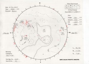 太陽外観図(NOAA)※予報官さんの手書き