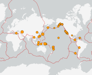 世界最新地震分布(USGS)