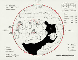 太陽外観図(NOAA)※予報官さんの手書き
