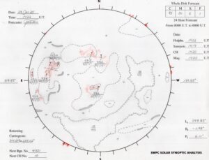 太陽外観図(NOAA)※予報官さんの手書き
