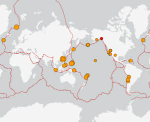 世界最新地震分布(USGS)