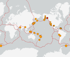 世界最新地震分布(USGS)