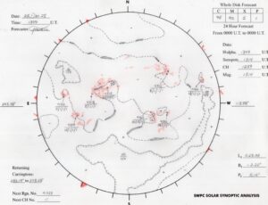 太陽外観図(NOAA)※予報官さんの手書き