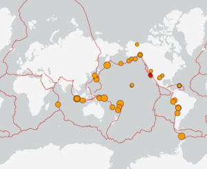 世界最新地震分布(USGS)