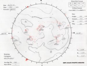 太陽外観図(NOAA)※予報官さんの手書き