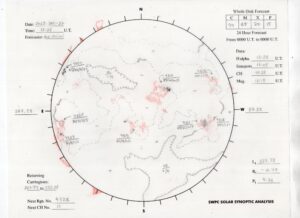 太陽外観図(NOAA)※予報官さんの手書き