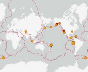世界最新地震分布(USGS)
