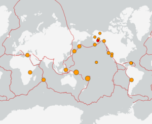 世界最新地震分布(USGS)