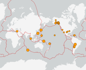 世界最新地震分布(USGS)