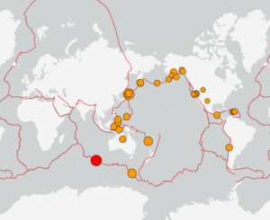 世界最新地震分布(USGS)