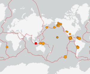 世界最新地震分布(USGS)