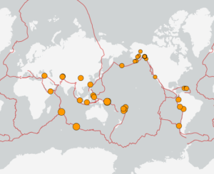 世界最新地震分布(USGS)