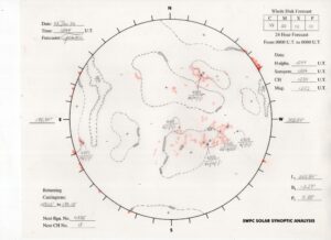太陽外観図(NOAA)※予報官さんの手書き