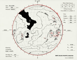 太陽外観図(NOAA)※予報官さんの手書き