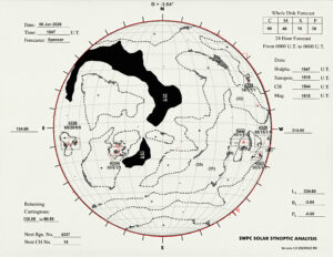 太陽外観図(NOAA)※予報官さんの手書き