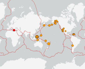 世界最新地震分布(USGS)