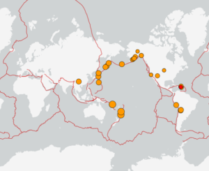 世界最新地震分布(USGS)