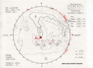 太陽外観図(NOAA)※予報官さんの手書き