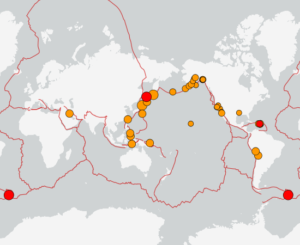 世界最新地震分布(USGS)