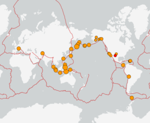 世界最新地震分布(USGS)