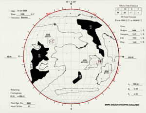 太陽外観図(NOAA)※予報官さんの手書き